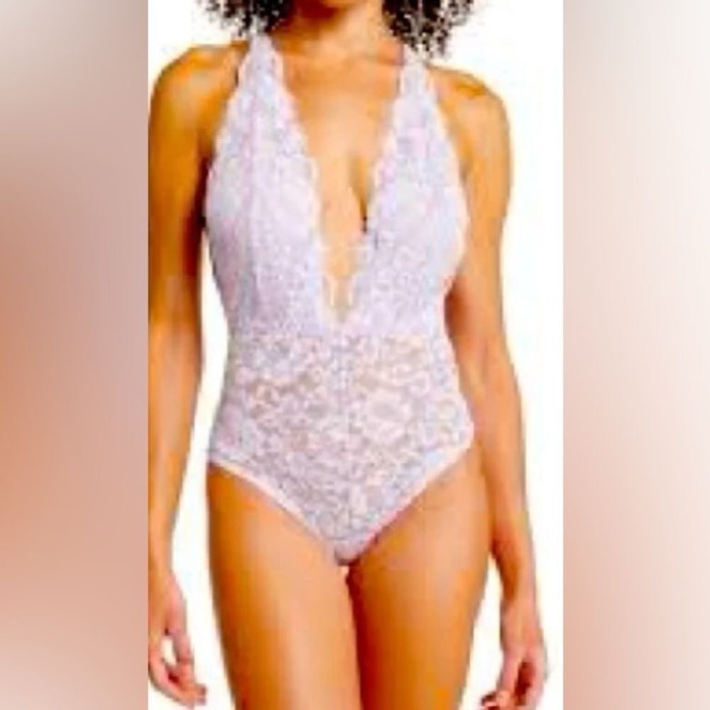 Free People HAH Comin In Haht Bodysuit Lavender